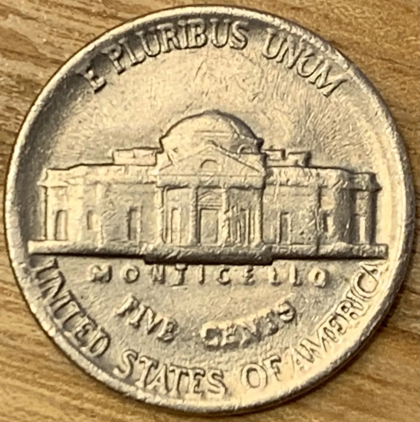 1985---P-Jefferson-Nickel-With-Severe-Die-Deterioration